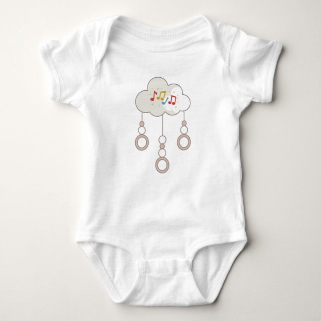 Baby bodysuit Melody in the Clouds. (Front)