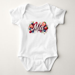 Baby Bodysuit " Mia " Berry Floral Design