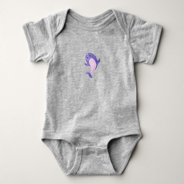 Baby Bodysuit — Narwhal (Front)