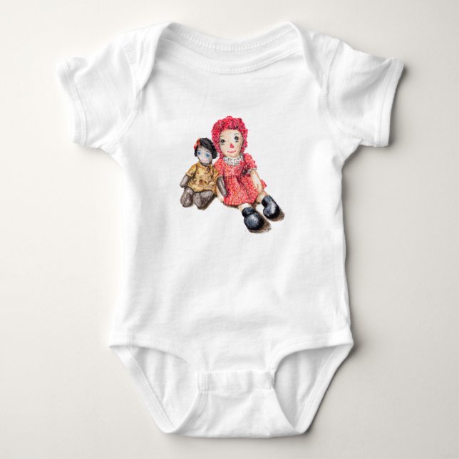 Baby Bodysuit Onsie with Rag Dolls (Front)