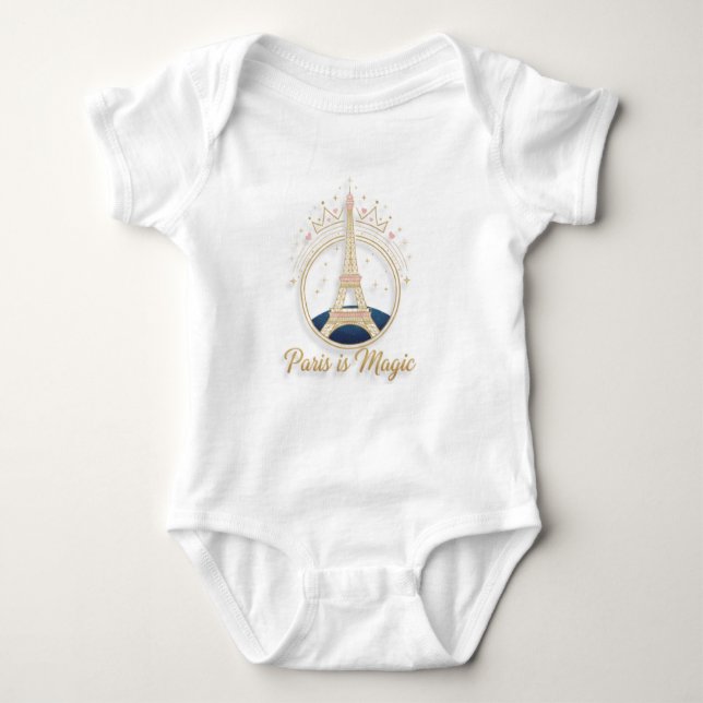 Baby Bodysuit - Paris Elegant Eiffel Tower (Front)