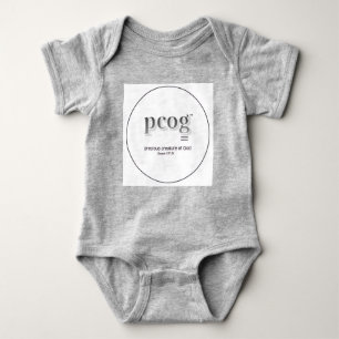 Baby bodysuit "PCOG" with scripture & heart
