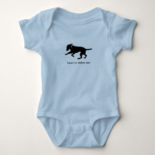 Baby bodysuit playful black lab