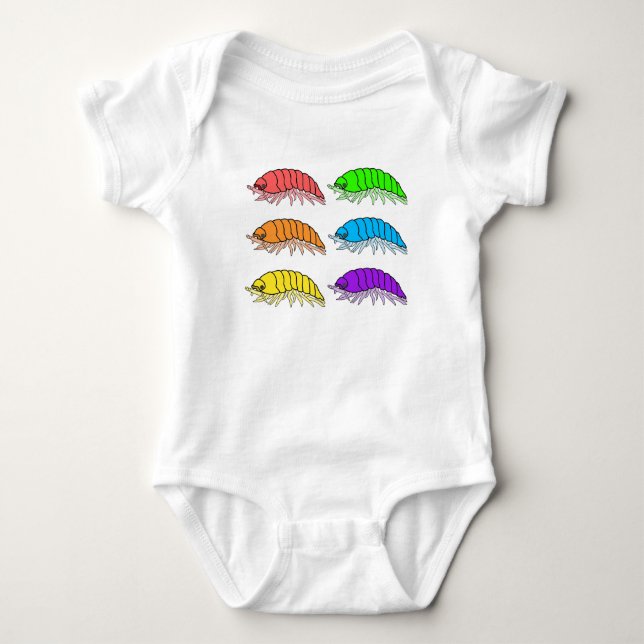 Baby Bodysuit - Rainbow Pill Bugs (white) (Front)