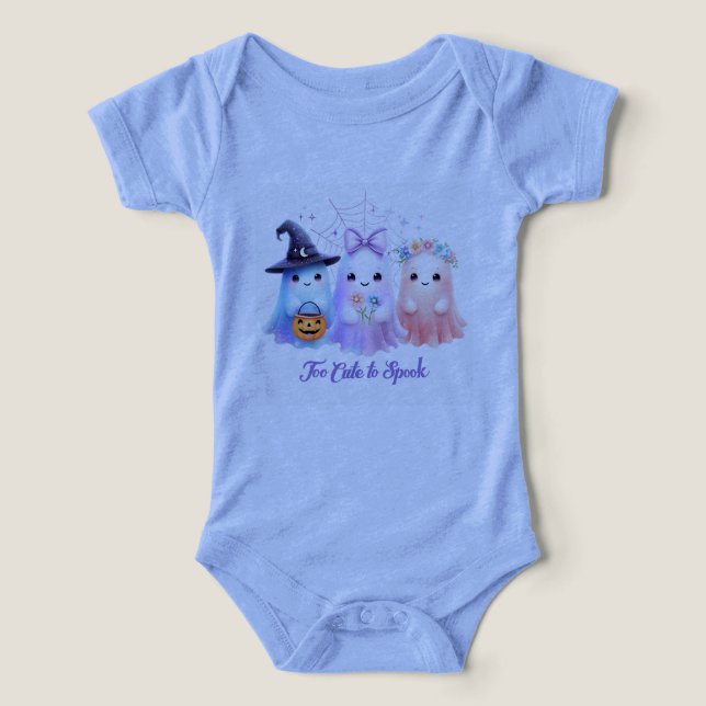Baby Bodysuit Too Cute to Spook (Design Front)