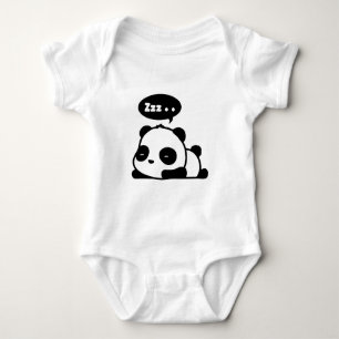 baby bodysuit with a cute sleepy panda