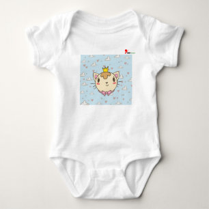 Baby Bodysuit with Cute Cat Design 