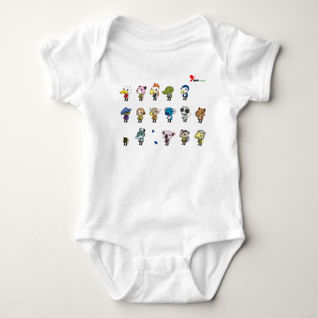 Baby Bodysuit with Cute Character Design – Adorabl (Front)
