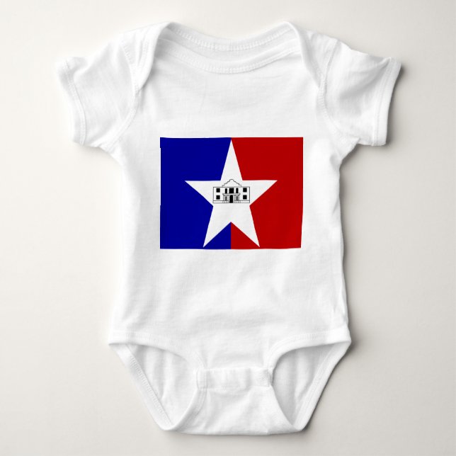 Baby bodysuit with flag of San Antonio, USA (Front)
