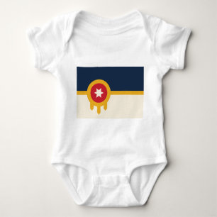 Baby bodysuit with flag of Tulsa, Oklahoma