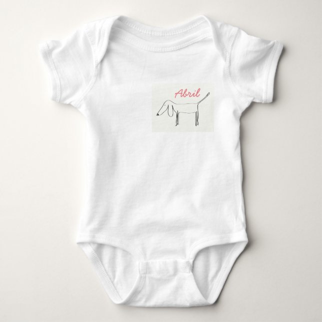 Baby bodysuit with little dog design (Front)