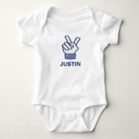 Baby bodysuit with peace symbol design