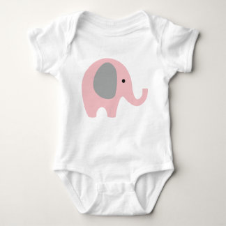 Baby Bodysuit with Pink Elephant and grey ears