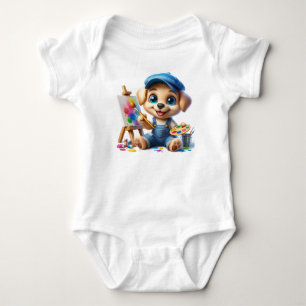  "baby bodysuits for kids funny watercolor animal"