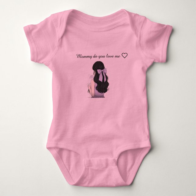 Baby bodysuits prints on it. (Front)