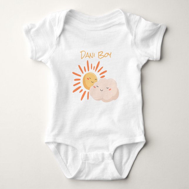 Baby Boho Cute Cloudy Sunshiney Bodysuit (Front)