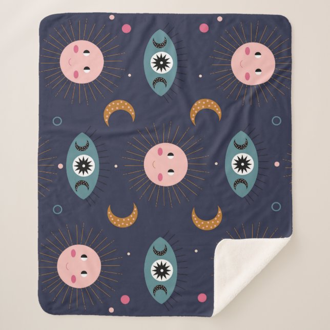 Baby boho, hippie chic pattern. sherpa blanket (Front)