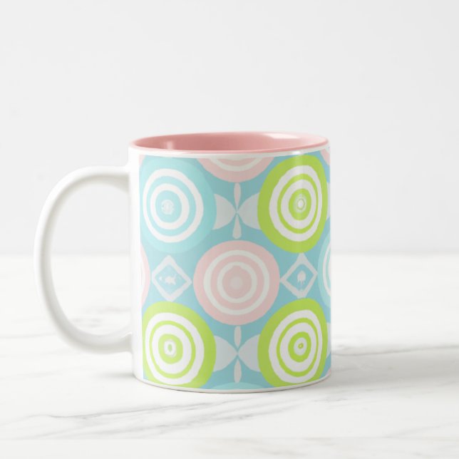 Baby Boho Pattern with Circles Two-Tone Coffee Mug (Left)