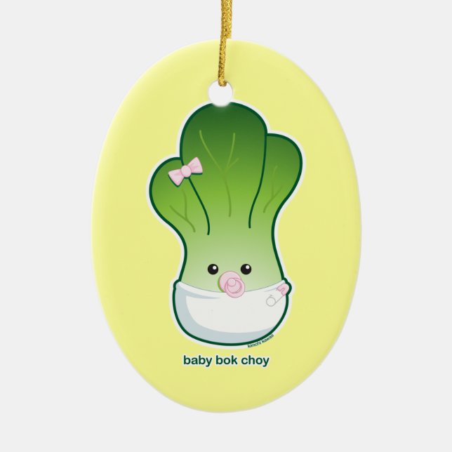 Baby Bok Choy Ceramic Tree Decoration (Front)