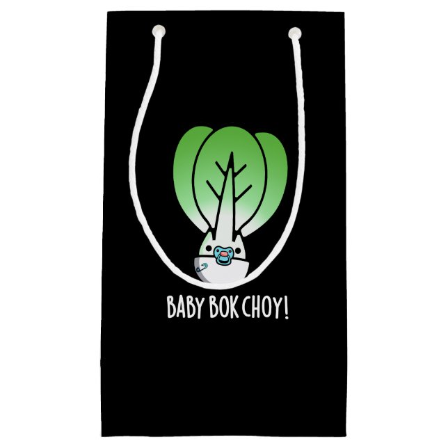 Baby Bok Choy Funny Veggie Pun Dark BG Small Gift Bag (Front)