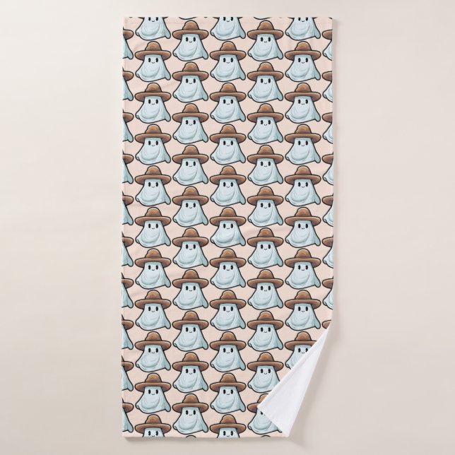 Baby Boo Cowboy Ghost Halloween Collection Bath Towel (Bath Towel)
