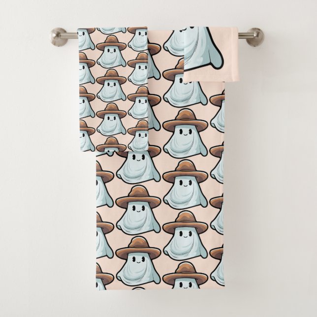 Baby Boo Cowboy Ghost Halloween Collection Bath Towel Set (Insitu)