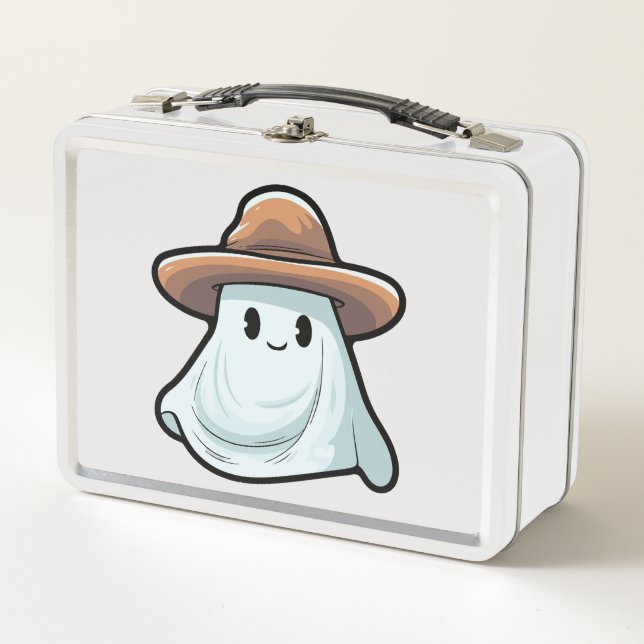 Baby Boo Cowboy Ghost Halloween Collection Metal Lunch Box (Front)