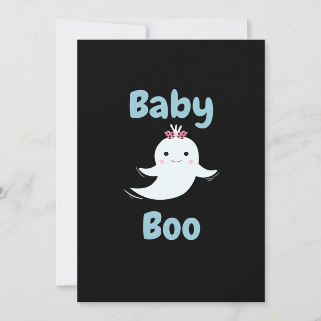 Baby Boo Cute Halloween Kids Or Couples Gift Holiday Card (Front)