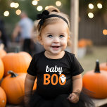 Baby Boo Family Matching Halloween Black Orange Toddler T-Shirt<br><div class="desc">Modern family matching black baby / toddler Halloween shirt design features "Baby Boo" text in orange and white with a little ghost accent. Personalise one for each member of your crew.</div>