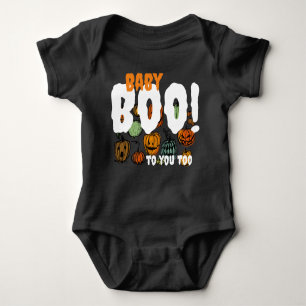 Baby Boo! Halloween black spooky Baby Bodysuit