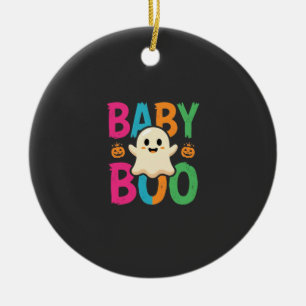 Baby Boo Halloween Ghost Design_1 Ceramic Tree Decoration