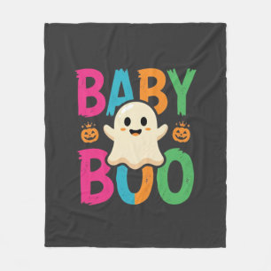 Baby Boo Halloween Ghost Design_1 Fleece Blanket