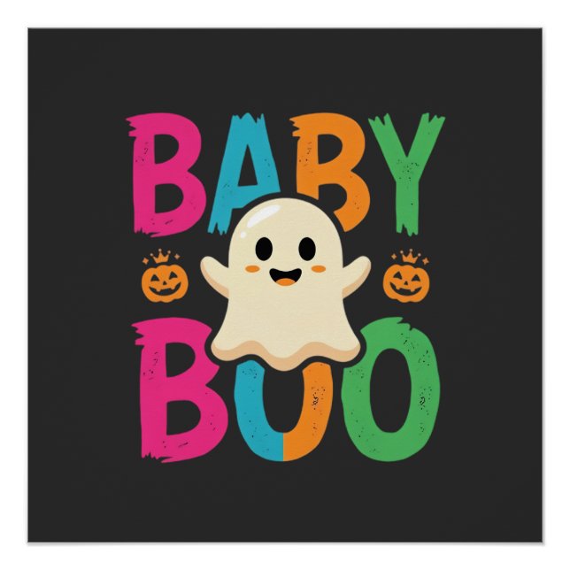 Baby Boo Halloween Ghost Design_1 Poster (Front)
