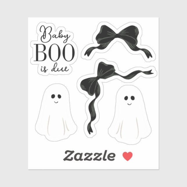 Baby Boo is Due Halloween Shower Accent Stickers (Sheet)