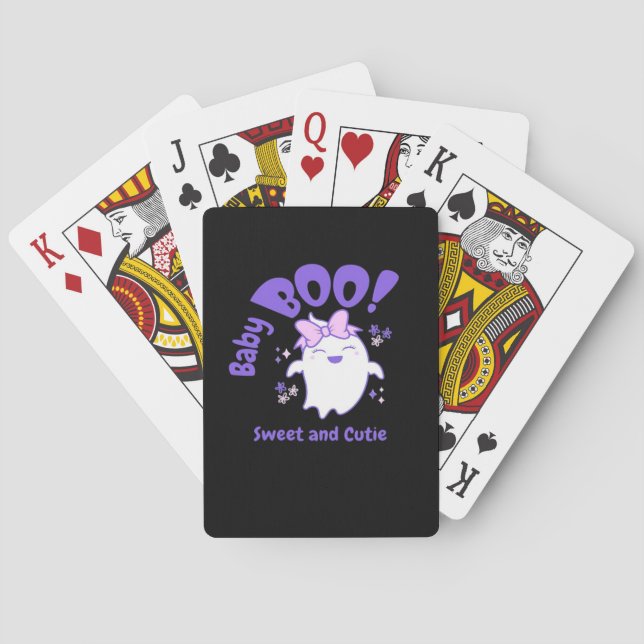 Baby Boo Sweet Toddler Halloween Design Playing Cards (Back)