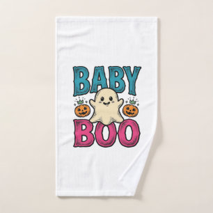 Baby Boo Vintage Halloween Ghost Shirt Design_1 Hand Towel