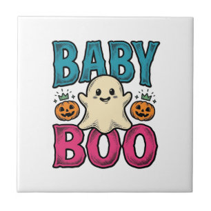 Baby Boo Vintage Halloween Ghost Shirt Design_1 Tile