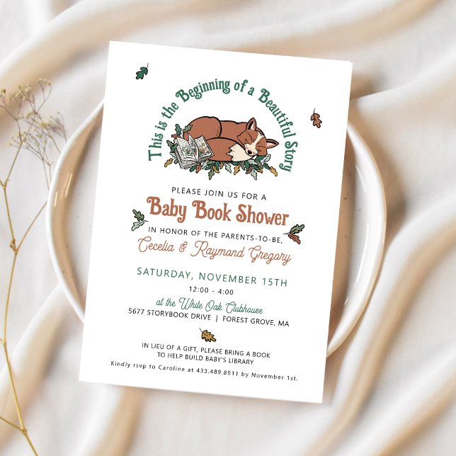 Baby Book Shower Invitation (Woodland Storybook Baby Shower Invitations)