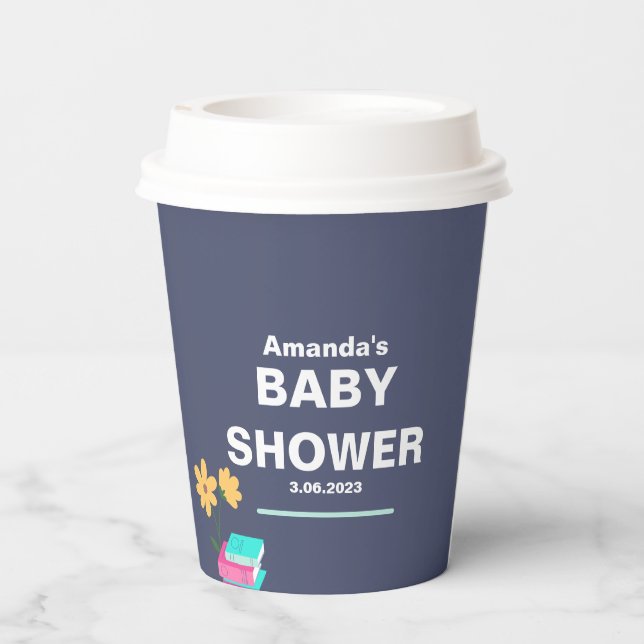 Baby Books Baby Shower Paper Plate Paper Cups (Back)
