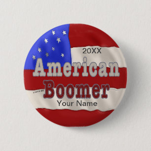 Baby Boomer custom name  6 Cm Round Badge
