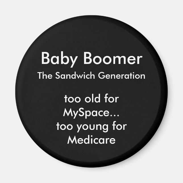 Baby Boomer Magnet - Round (Front)