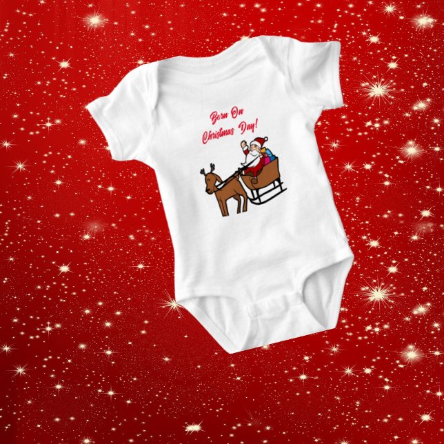 Baby "Born On Christmas Day" Bodysuit Santa Sled (Creator Uploaded)