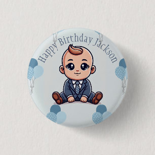 Baby Boss Birthday Button – Custom Pin for Kids
