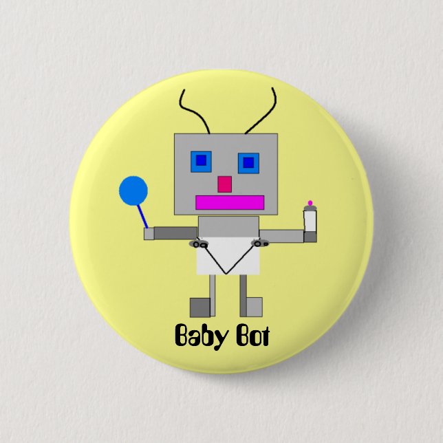 Baby Bot 6 Cm Round Badge (Front)