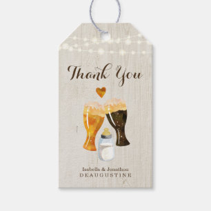 Baby Bottle & Beer Toast Baby Shower Thank You Gift Tags