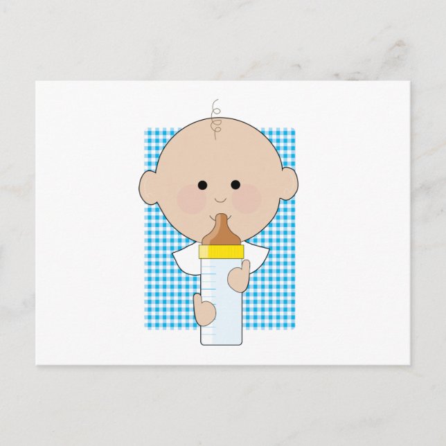 Baby Bottle Boy Postcard (Front)
