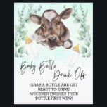 Baby Bottle Drink Off Game Shower Cow Calf<br><div class="desc">This design may be personalised in the area provided by changing the photo and/or text. Or it can be customised by clicking Personalise this Template and then choosing the click to customise further option and delete or change the colour of the background, add text, change the text colour or style,...</div>