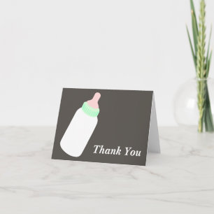 Baby Bottle Thank You Card