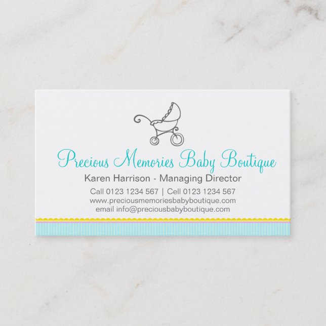 Baby boutique baby shop business cards (Front)