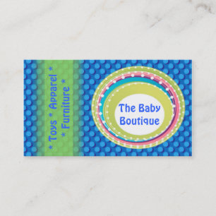 Baby Boutique Blue Green Dots business card